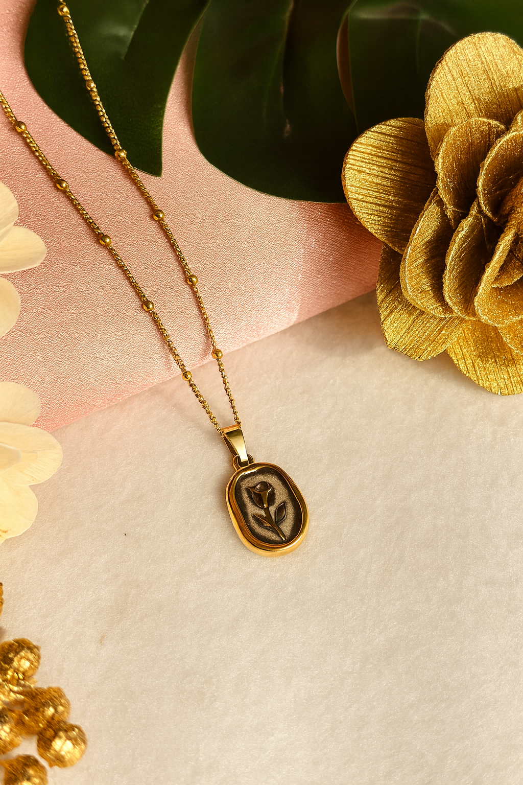 Blooming Rose Charm Necklace